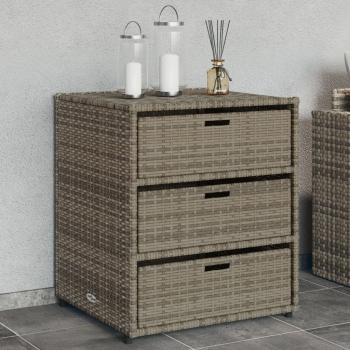 ARDEBO.de - Gartenschrank Grau 55x59x69 cm Poly Rattan