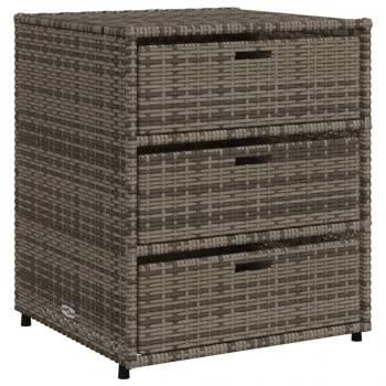 Gartenschrank Grau 55x59x69 cm Poly Rattan