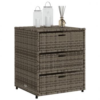 Gartenschrank Grau 55x59x69 cm Poly Rattan