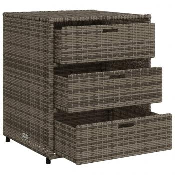 Gartenschrank Grau 55x59x69 cm Poly Rattan