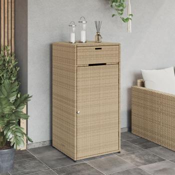 Gartenschrank Beige 55x55x111 cm Poly Rattan