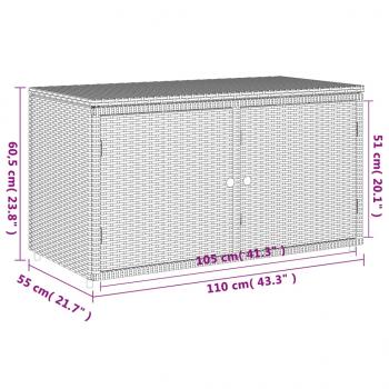 Gartenschrank Grau 110x55x60,5 cm Poly Rattan