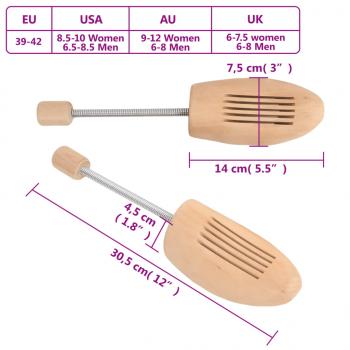 Schuhspanner 2 Paar EU 39-42 Massivholz Lotus