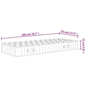 Matratze Taschenfederkern Mittelfest 70x200 cm