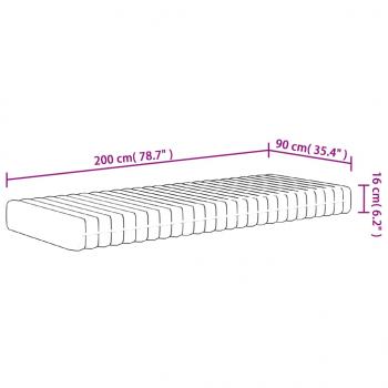 Matratze Schaumstoff Mittelweich 90x200 cm