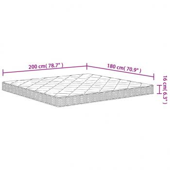 Matratze Schaumstoff Mittelweich 180x200 cm