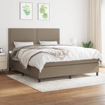 ARDEBO.de - Boxspringbett mit Matratze Taupe 180x200 cm Stoff