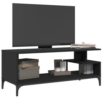 TV-Schrank Schwarz 102x40x41 cm Holzwerkstoff und Stahl