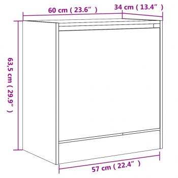 Schuhschrank Braun Eichen-Optik 60x34x63,5 cm Holzwerkstoff