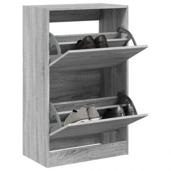 ARDEBO.de - Schuhschrank Grau Sonoma 60x34x96,5 cm Holzwerkstoff