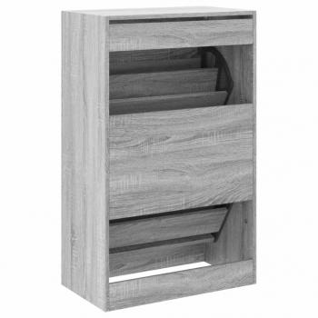 Schuhschrank Grau Sonoma 60x34x96,5 cm Holzwerkstoff