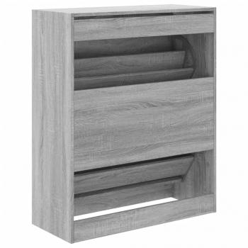 Schuhschrank Grau Sonoma 80x34x96,5 cm Holzwerkstoff