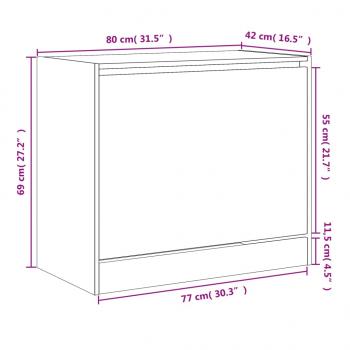 Schuhschrank Schwarz 80x42x69 cm Holzwerkstoff