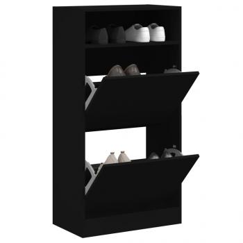 ARDEBO.de - Schuhschrank Schwarz 60x34x116 cm Holzwerkstoff