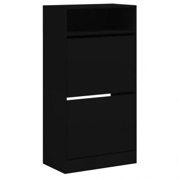 Schuhschrank Schwarz 60x34x116 cm Holzwerkstoff