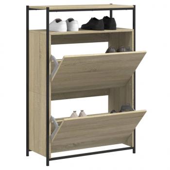 ARDEBO.de - Schuhschrank Sonoma-Eiche 75x34x112 cm Holzwerkstoff