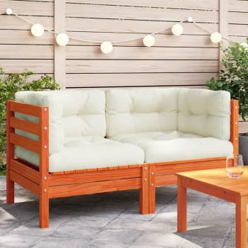 ARDEBO.de - Garten-Ecksofa mit Kissen 2 Stk. Wachsbraun Massivholz Kiefer