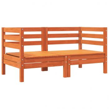 Garten-Ecksofa mit Kissen 2 Stk. Wachsbraun Massivholz Kiefer