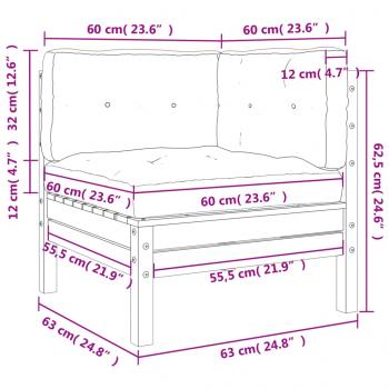 Garten-Ecksofa mit Kissen 2 Stk. Wachsbraun Massivholz Kiefer