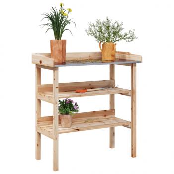 ARDEBO.de - Pflanztisch mit Ablagen 78x38x82,5 cm Massivholz Tanne