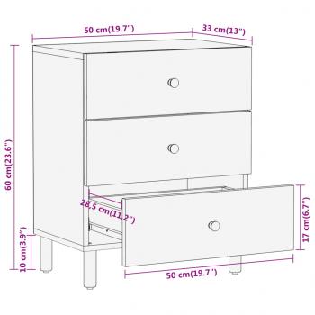 Nachttisch 50x33x60 cm Massivholz Akazie