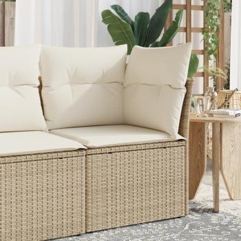 ARDEBO.de - Garten-Ecksofa mit Kissen Beige Poly Rattan