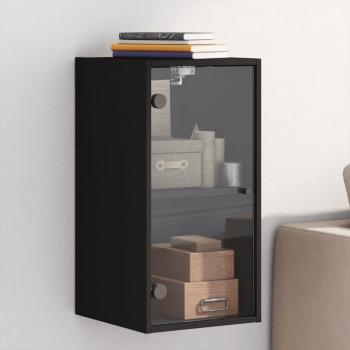 ARDEBO.de - Wandschrank mit Glastüren Schwarz 35x37x68,5 cm