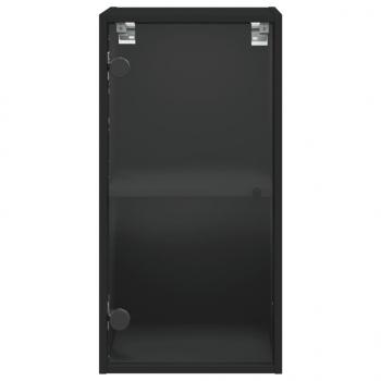 Wandschrank mit Glastüren Schwarz 35x37x68,5 cm