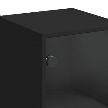 Wandschrank mit Glastüren Schwarz 35x37x68,5 cm