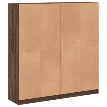 Bücherschrank mit Türen Braun Eichen-Optik 136x37x142 cm