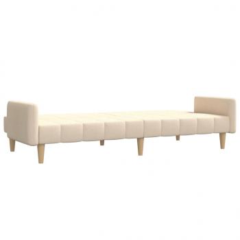 Schlafsofa 2-Sitzer Creme Stoff