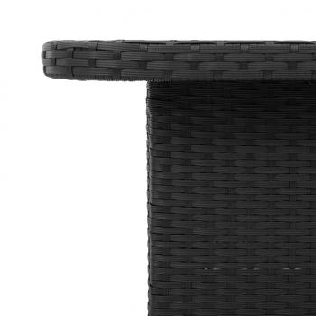 Gartentisch Schwarz 80x80x71 cm Poly Rattan und Akazienholz