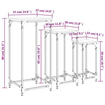 Satztische 3 Stk. Braun Eichen-Optik Holzwerkstoff
