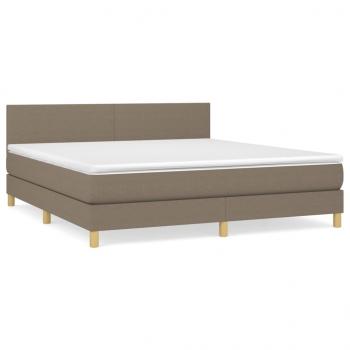 ARDEBO.de - Boxspringbett mit Matratze Taupe 160x200 cm Stoff