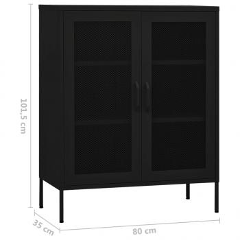 Lagerschrank Schwarz 80x35x101,5 cm Stahl    