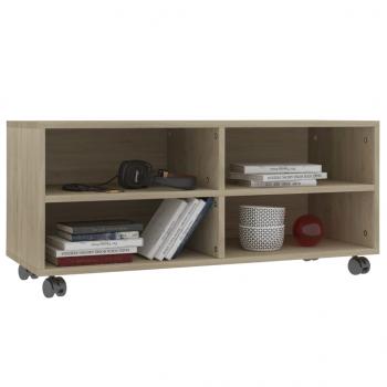 TV-Schrank mit Rollen Sonoma-Eiche 90x35x35 cm Holzwerkstoff