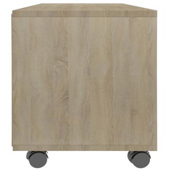 TV-Schrank mit Rollen Sonoma-Eiche 90x35x35 cm Holzwerkstoff