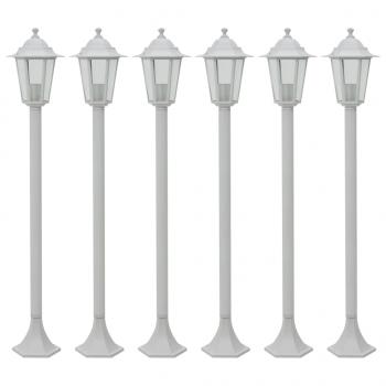 ARDEBO.de - Garten-Pollerleuchte 6 Stk. E27 110 cm Aluminium Weiß 