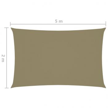 Sonnensegel Oxford-Gewebe Rechteckig 2x5 m Beige