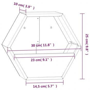 Wand-Pflanzkübel 2 Stk. Rostig Cortenstahl 30x10x25 cm