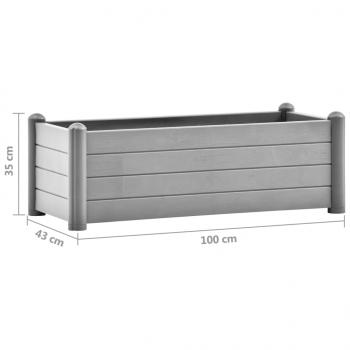 Garten-Hochbeet PP Steingrau 100x43x35 cm