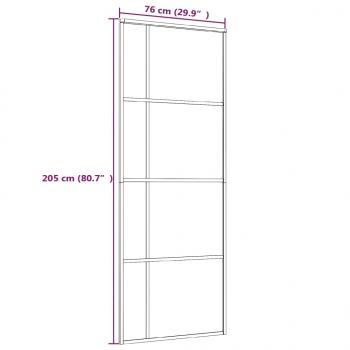 Schiebetür ESG-Mattglas und Aluminium 76x205 cm Weiß