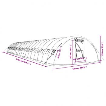 Gewächshaus mit Stahlrahmen Grün 110 m² 22x5x2,3 m