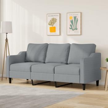 ARDEBO.de - 3-Sitzer-Sofa Hellgrau 180 cm Stoff