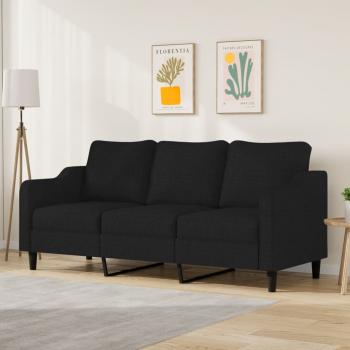 ARDEBO.de - 3-Sitzer-Sofa Schwarz 180 cm Stoff