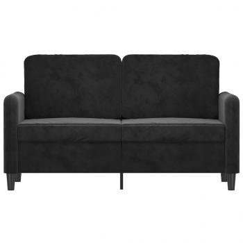 2-Sitzer-Sofa Schwarz 120 cm Samt