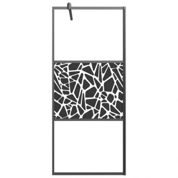 Duschwand für Walk-In Dusche 80x195 cm ESG Steindesign Schwarz