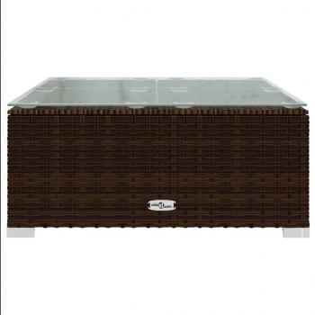 7-tlg. Garten-Lounge-Set mit Kissen Poly Rattan Braun