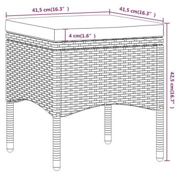 5-tlg. Garten-Bistro-Set Poly Rattan und Hartglas Grau 