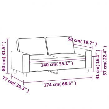 2-Sitzer-Sofa Dunkelgrau 140 cm Stoff